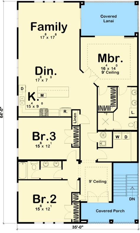 First floor addams family house floor plan. 2 Family House Plan on Stilts - 62573DJ | Architectural ...