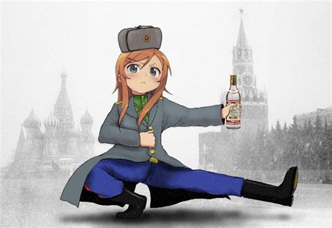 Russian Anime Girl Drinking Vodka