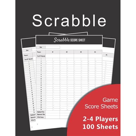 Scrabble Game Score Sheets V2 4 Scrabble Score Pad For 2 4 Players