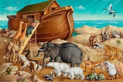 Noah and the great flood noah obeys god and builds an ark to escape the ...