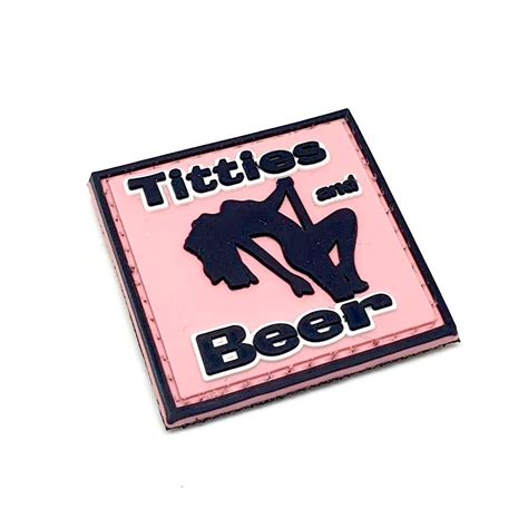 Titties And Beer Pink Tactical Morale Pvc Patch Funny Airsoft Paintball