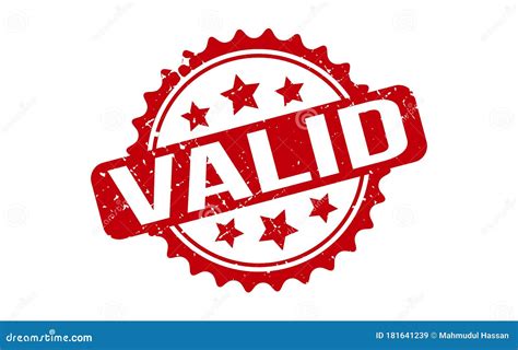 Valid Rubber Stamp Red Valid Rubber Grunge Stamp Seal Vector