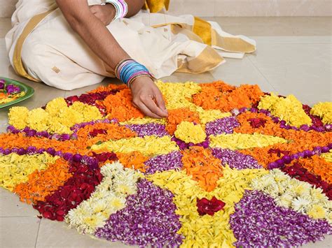 20 Beautiful Floral Rangoli Designs Using Flowers Styles At Life