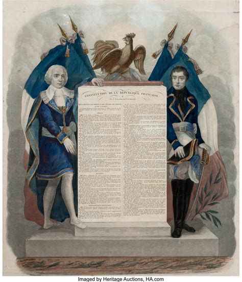 Constitution De La Republique Francaise 1795 Etching 17 X Lot