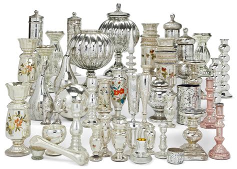 A Large Assembled Group Of Silvered Glass Objects Modern Christies