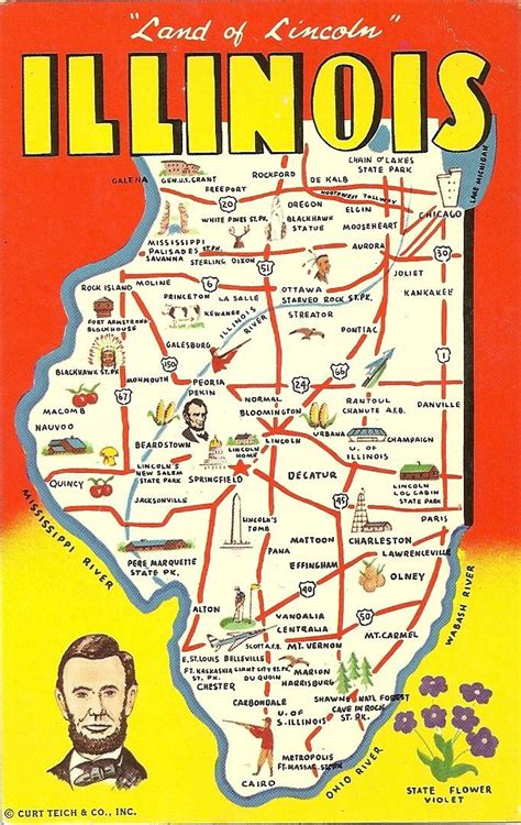 Travel Posters Maps And Sign Language Illinois State Illinois Map