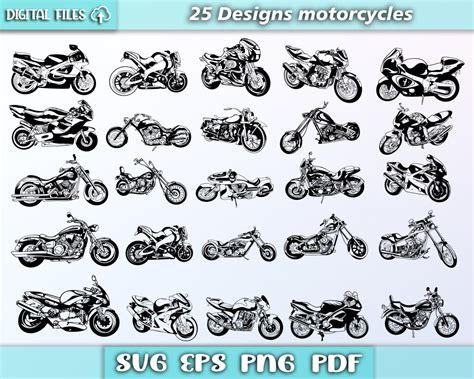 Motorcycles Bundle Svg Motorcycle Svg Motorcycles Silhouette Vector