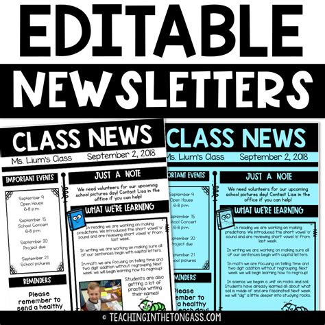 Weekly Class Newsletter Template - Teaching in the Tongass