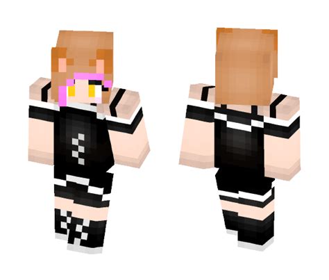 Download Orange Haired Maid Neko Girl Minecraft Skin For Free