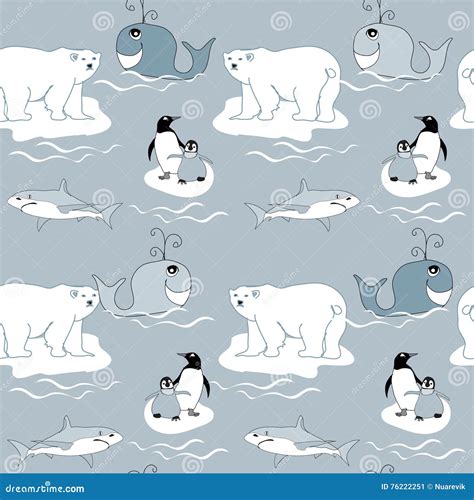 Polar Animals Ask For Help During Global Warming. Iceberg With Flowing