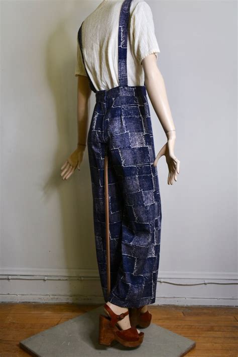 Vintage Overalls 70s Overalls Patchwork Novelty Pr Gem