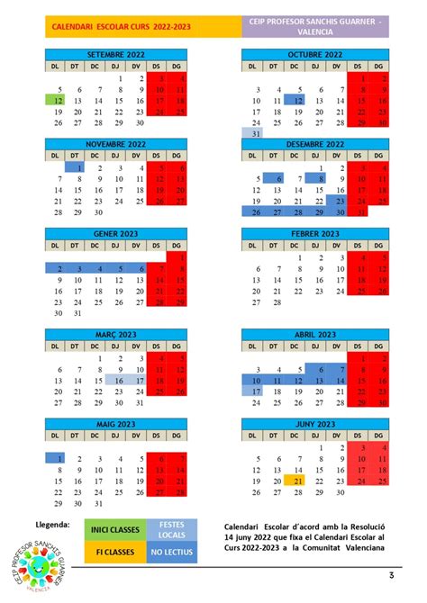 Calendario Escolar 2022 2023 Excel En Pdf Para Imprimir Reverasite