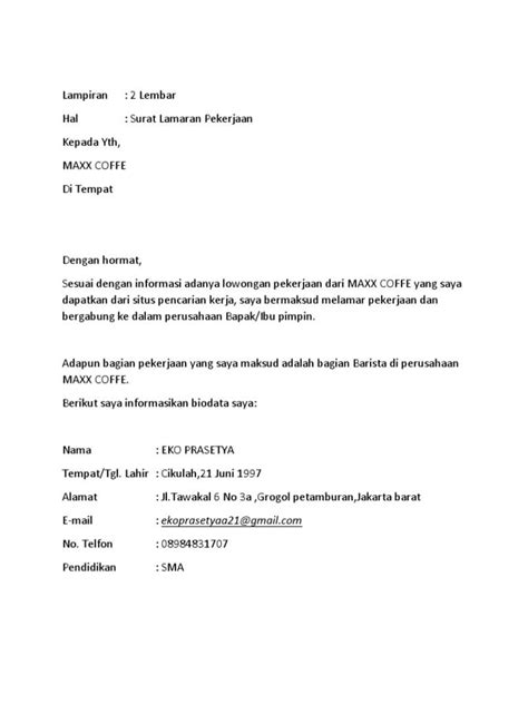 Di bawah ini adalah beberapa contoh isi surat lamaran pekerjaan. Contoh Cv Lamaran Kerja Cook Helper : Pmi no 250 semanggi ...