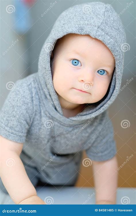 Baby Boy With Blue Eyes Stock Image Image Of Adorable 84581485