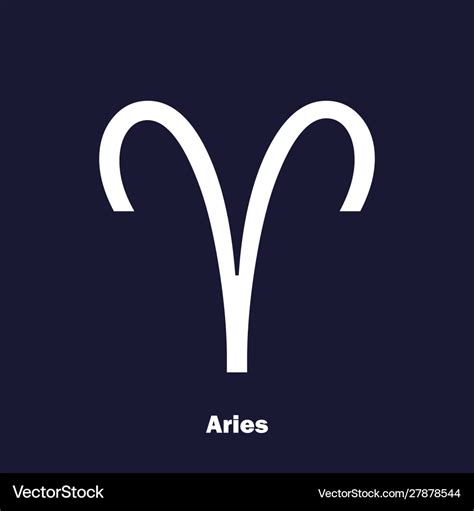 Aries Zodiac Sign Astrological Symbol Icon Vector Image