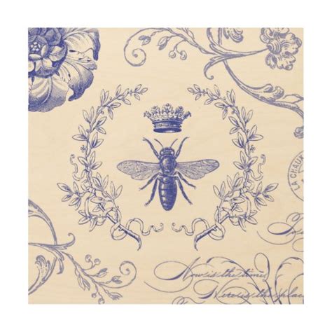 Modern Vintage French Queen Bee Wood Wall Decor