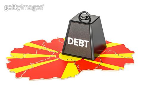 macedonian national debt or budget deficit financial crisis concept 3d rendering 이미지
