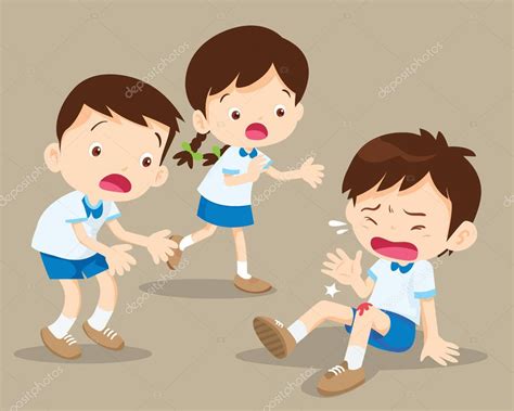 Student Boy Having Bruises On His Leg — Stock Vector © Watcartoon