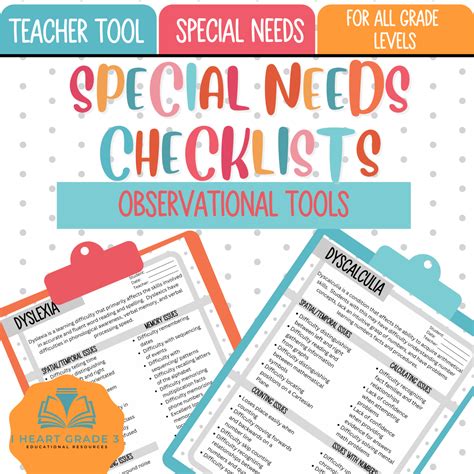 Special Needs Checklists Made By Teachers