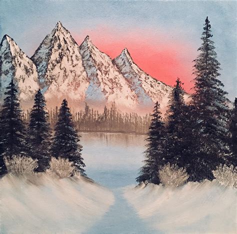 Evergreen Trees Painting