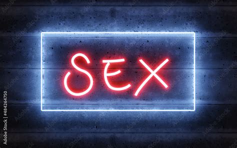 Neon Light Letters Sign With The Word Sex Night Club Concept 3d Render