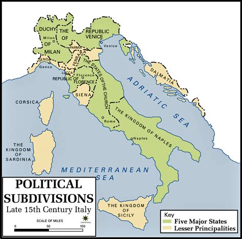 Map Of Italy 1490 Usma