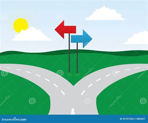 Road Split Stock Vector Image Of Choices Signs Decide 25737354