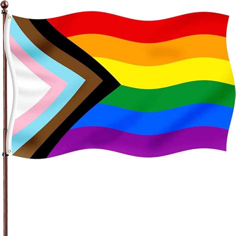Buy Progress Pride Rainbow Flag 3x5 Outdoor Vivid Color Bisexual Lgbtq Community Banner Non