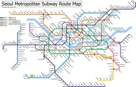 Mapa do metrô de Seul linhas e estações de metrô de Seul
