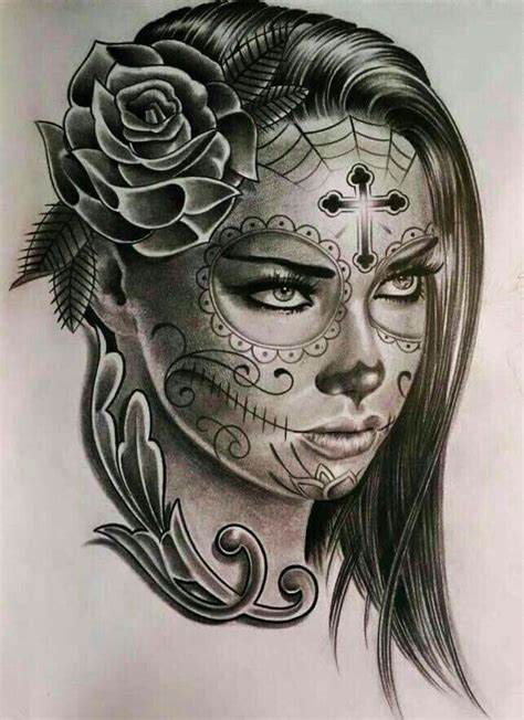 Pin De Ocd Art En Day Of The Dead Craneos Tattoo Chicas Con Tatuaje