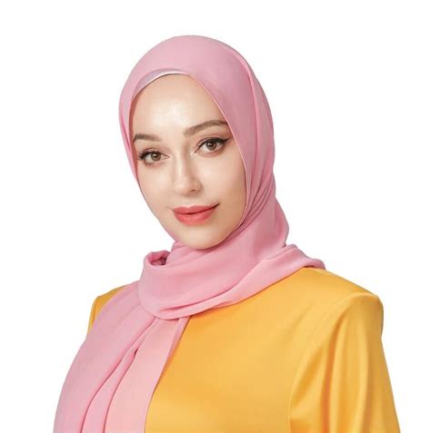 Muslim Chiffon Hijab Shawls Scarf Women Solid Color Head Wraps Women