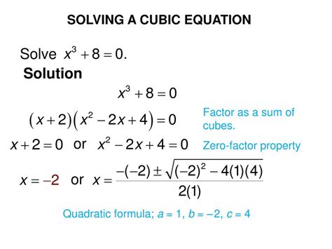 Factoring cubic polynomials march 3, 2016 a cubic polynomial is of the form p(x) = a 3x3 + a 2x2 + a 1x+ a 0: How To Solve A Cubic Equation By Factoring - Tessshebaylo