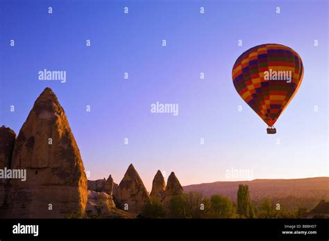 Balloons Over Goreme Valley Cappadocia Stock Photo Alamy