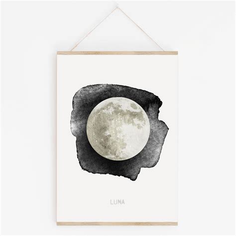 Full Moon Art Print Dramatic Moon Painting — Drawn Together Art