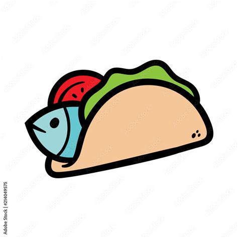 Cartoon Fish Taco Stock Vector Adobe Stock