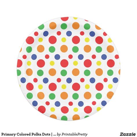 Primary Colored Polka Dots Paper Plates Paper Plates Party Polka