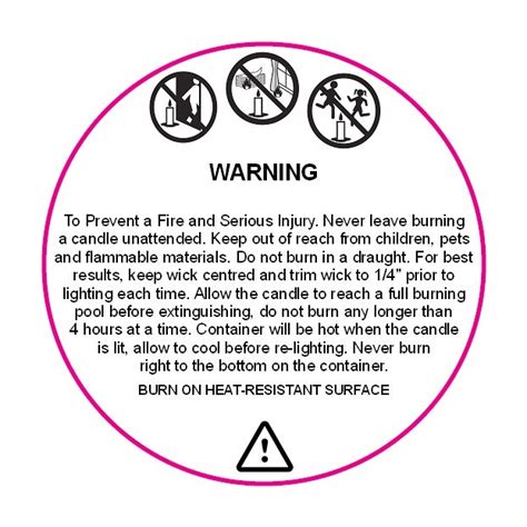 Free Printable Candle Warning Labels Printable Templates