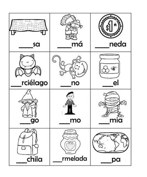 Tareitas Objetos Con Ma Memi Mo Mu Preschool Spanish Lessons