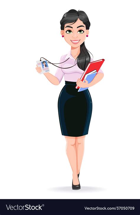 Successful Business Woman Cartoon Character Vector Image