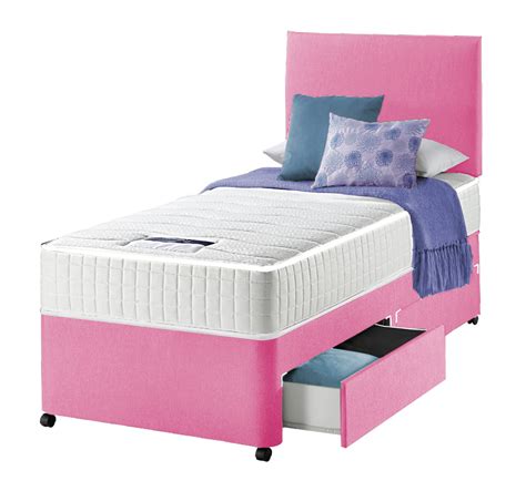 Single 3ft Divan Bed Set And Mattress With Drawer Options For Children