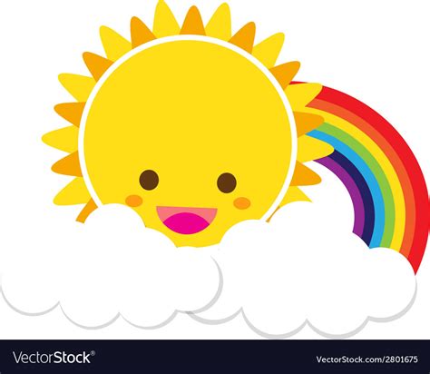 Sun Rainbow And Cloud 002 Royalty Free Vector Image