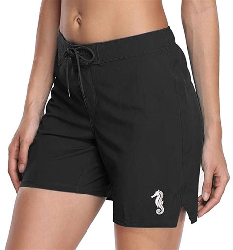 Anwell Board Short For Women High Waisted Quick Dry Drawstring Pocket Swim Short Womens Board