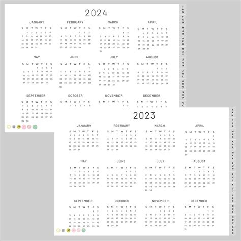 2023 2024 Digital Calendar Planner Hyperlinked 2023 2024 Etsy