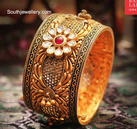22k New Model Gold Antique Kada Bangle South India Jewels Vlrengbr