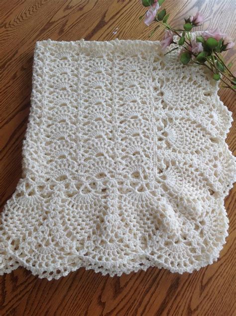New Hand Crocheted Exquisite Pineapple Baby Afghan Etsy In 2021