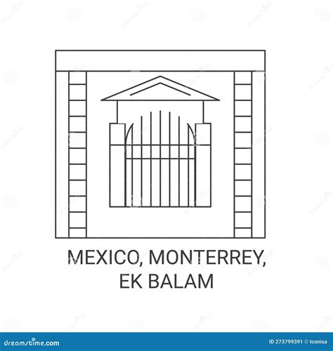 Mexico Monterrey Flat Landmarks Vector Illustration Mexico Monterrey