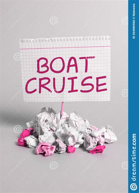 Text Sign Showing Boat Cruise Business Idea Sail About In Area Without