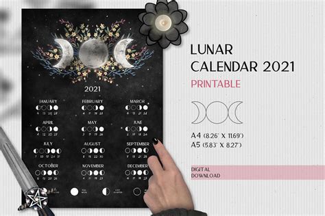 2021 Lunar Calendar Printable Moon Calendar 2021 1036122