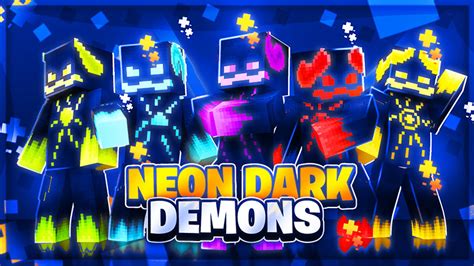 Neon Dark Demons By The Lucky Petals Minecraft Skin Pack Minecraft