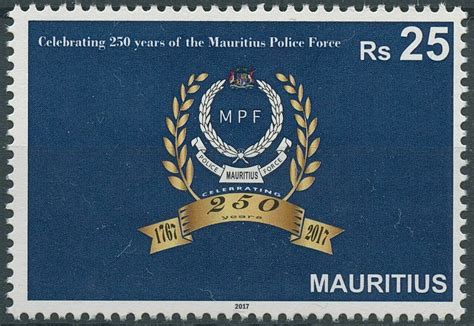 Mauritius 2017 Mnh Stamps Mauritius Police Force Mpf 250 Years 1v Set